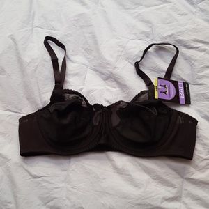 Black bra Bralette 36B Bali Comfort  U-back straps